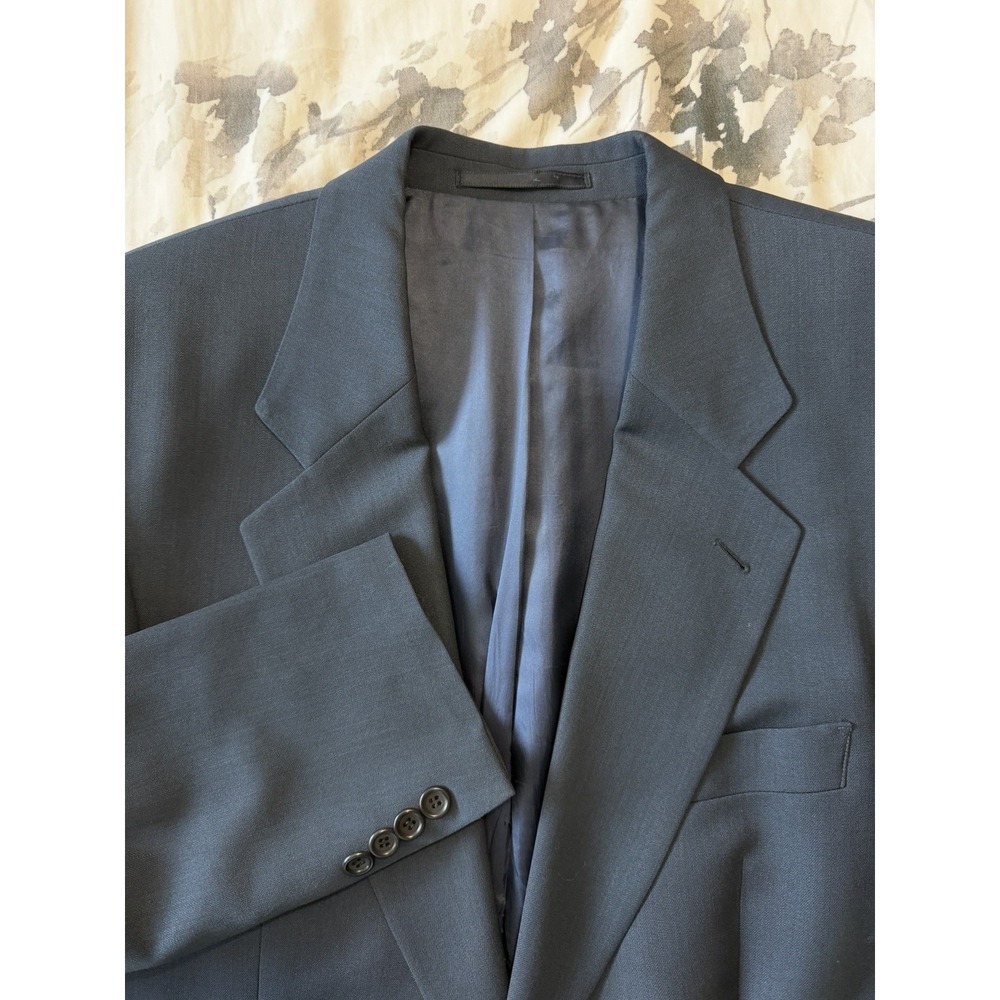 Hugo BOSS Catania Suit Jacket Sport Coat Blazer Solid Navy Wool Nylon Blend